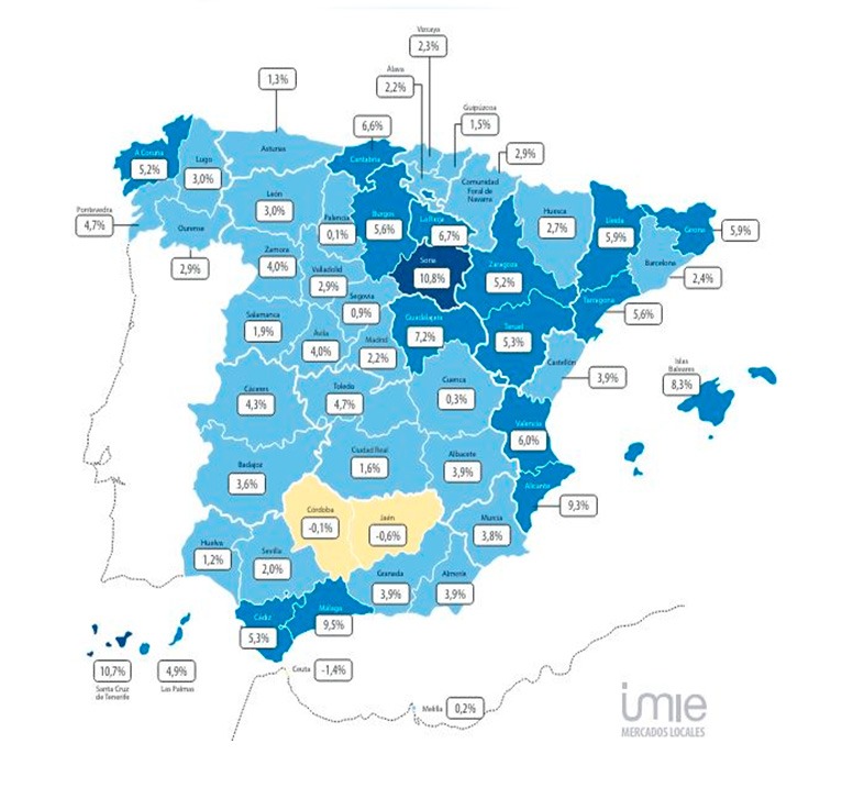 Tinsa -Precio de la vivienda por provincias