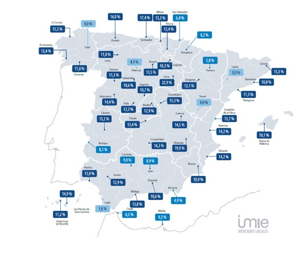 Tinsa- Precio de la vivienda por capitales