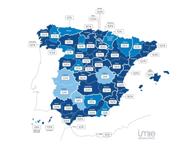 Tinsa-Precio de la vivienda por provincias